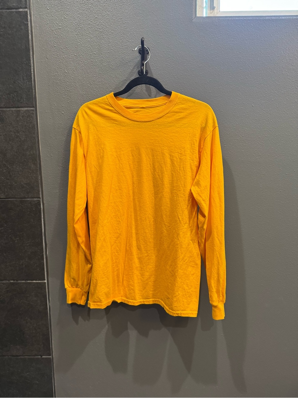 Men's Long Sleeve Crew Tee in Mustard Yellow